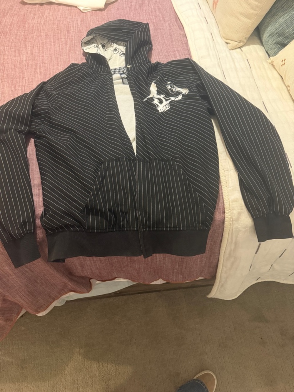 Metal Mulisha Light Gray Hoodie with Black Logo Tag